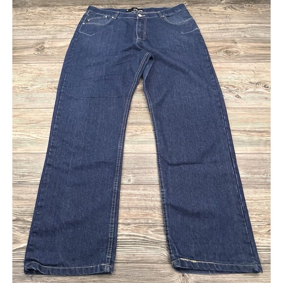 VINTAGE Mecca Jeans Men 42X34 (ACTUAL 39x31) Blue Hip Hop Baggy Y2K Denim - Picture 1 of 13